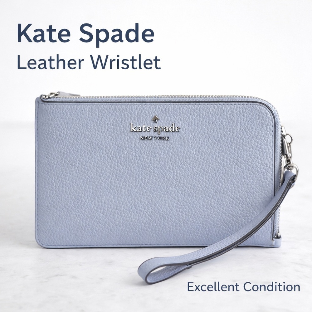 Kate Spade Light Blue Zip Around Wristlet Wallet